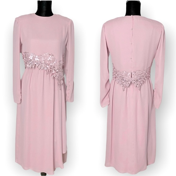 Ursula of Switzerland Dresses & Skirts - Ursula of Switzerland lace dusty rose midi dress